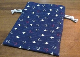 drawstring pouch with plover pattern