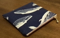 whale zippered pouch