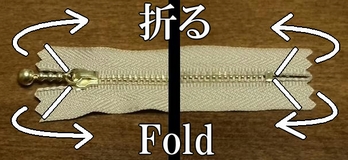 fold the zip tape