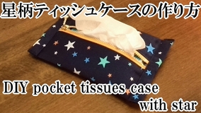 zippered tissues case with star pattern