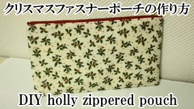 zippered pouch with Christmas pattern