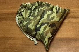 drawstring pouch with camouflage pattern