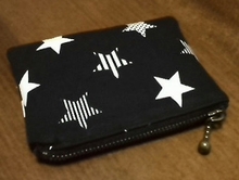 zippered pouch with star pattern