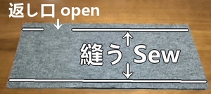 ニット地2枚を縫い合わせる