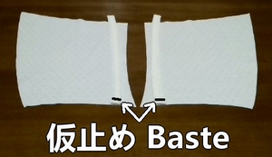 baste the outer fabrics and cords