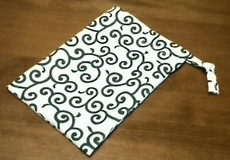 drawstring pouch with karakusa pattern