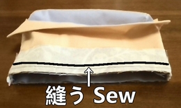 内袋と口布を縫い合わせる