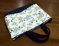 zippered tote bag with wave and plovers