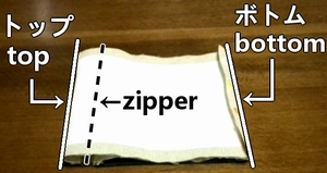 外布と内布の上下をそろえる