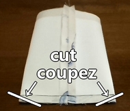 coupez l’excès de tissus