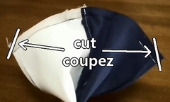 coupez l’excès de tissus