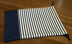 striped drawstring pouch