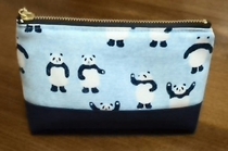 patched panda pouch