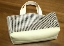 checkered tote bag