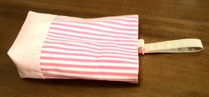 striped shoe bag