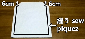 布2枚を中表で縫う