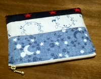 tricolor zippered pouch