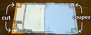 四隅をカット