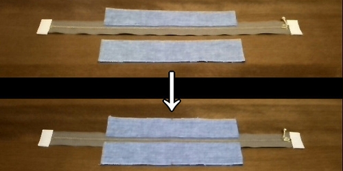 ファスナーのもう片側も同様に