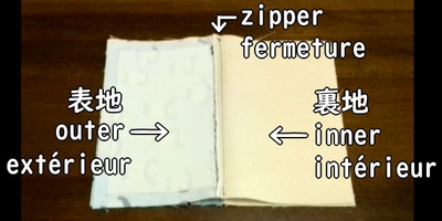 表地と裏地をそれぞれ重ねる