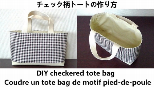 tote bag with houndstooth check