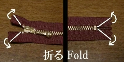 fold the zip tape